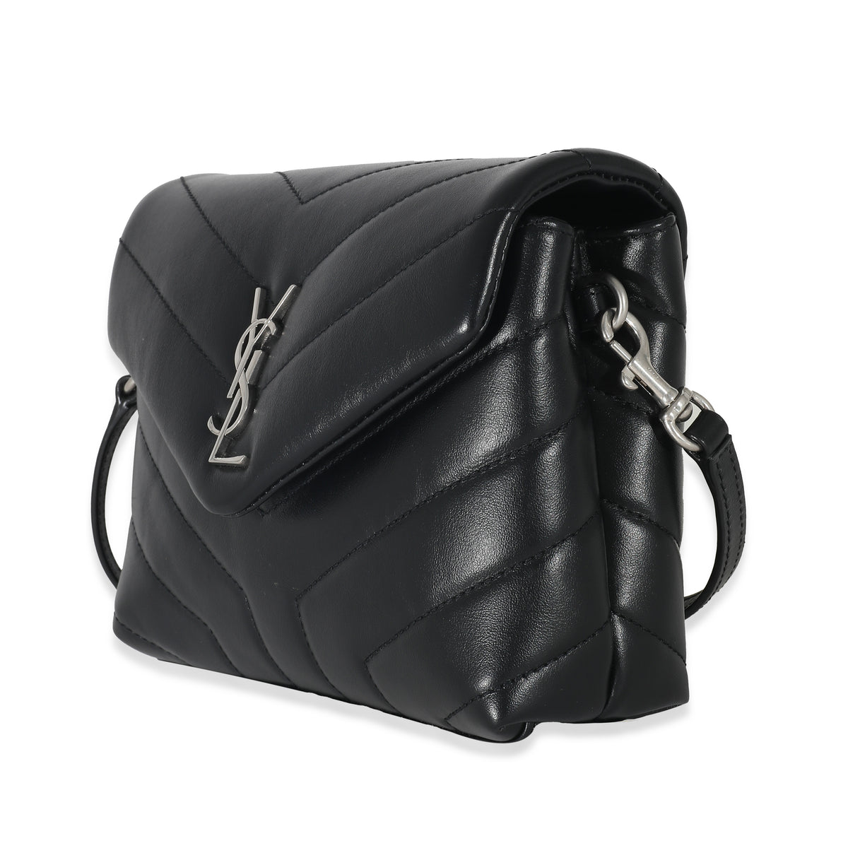 Saint Laurent Black Matelassé Leather Loulou Toy Bag