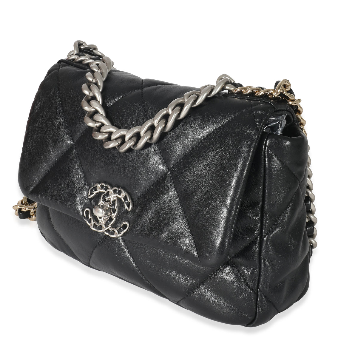 Chanel Black Quilted Goatskin Medium Chanel 19 Flap Bag, myGemma