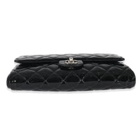 Chanel Black Quilted Patent Leather Clutch on Chain