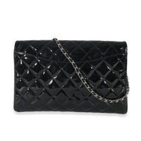 Chanel Black Quilted Patent Leather Clutch on Chain