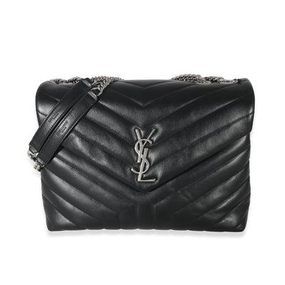 Saint Laurent Black Matelassé Leather Medium Loulou Bag