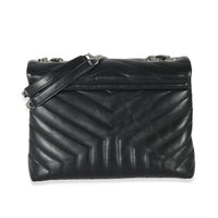 Saint Laurent Black Matelassé Leather Medium Loulou Bag