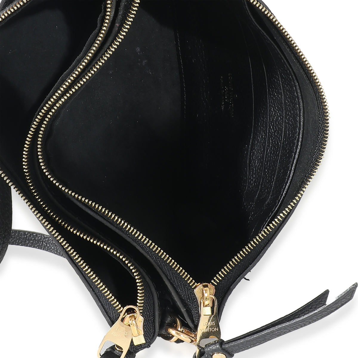 Louis Vuitton Black & Beige Monogram Empreinte Double Zip Pochette, myGemma