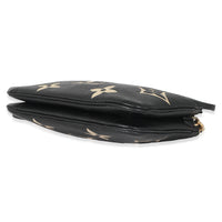 Louis Vuitton Black & Beige Monogram Empreinte Double Zip Pochette