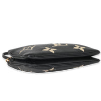 Louis Vuitton Black & Beige Monogram Empreinte Double Zip Pochette