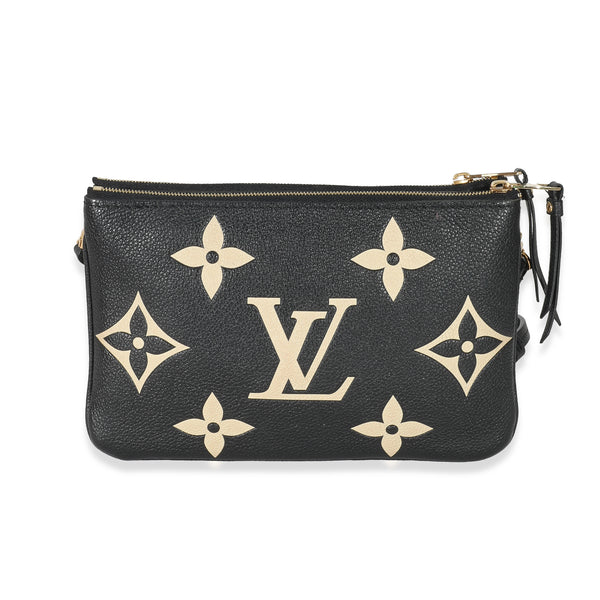 Louis Vuitton Black & Beige Monogram Empreinte Double Zip Pochette, myGemma, GB