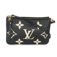 Louis Vuitton Black & Beige Monogram Empreinte Double Zip Pochette