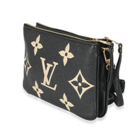 Louis Vuitton Black & Beige Monogram Empreinte Double Zip Pochette