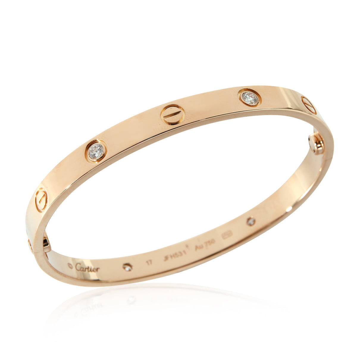 Cartier Love Diamond Bracelet in 18k Yellow Gold 0.42 CTW