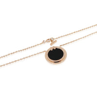 Tiffany & Co. Diamond & Black Onyx Circle Pendant in 18k Rose Gold 0.05 CTW