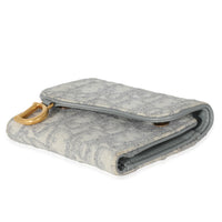 Christian Dior Gris Oblique Lotus Saddle Wallet