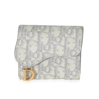 Christian Dior Gris Oblique Lotus Saddle Wallet