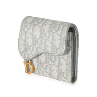 Christian Dior Gris Oblique Lotus Saddle Wallet