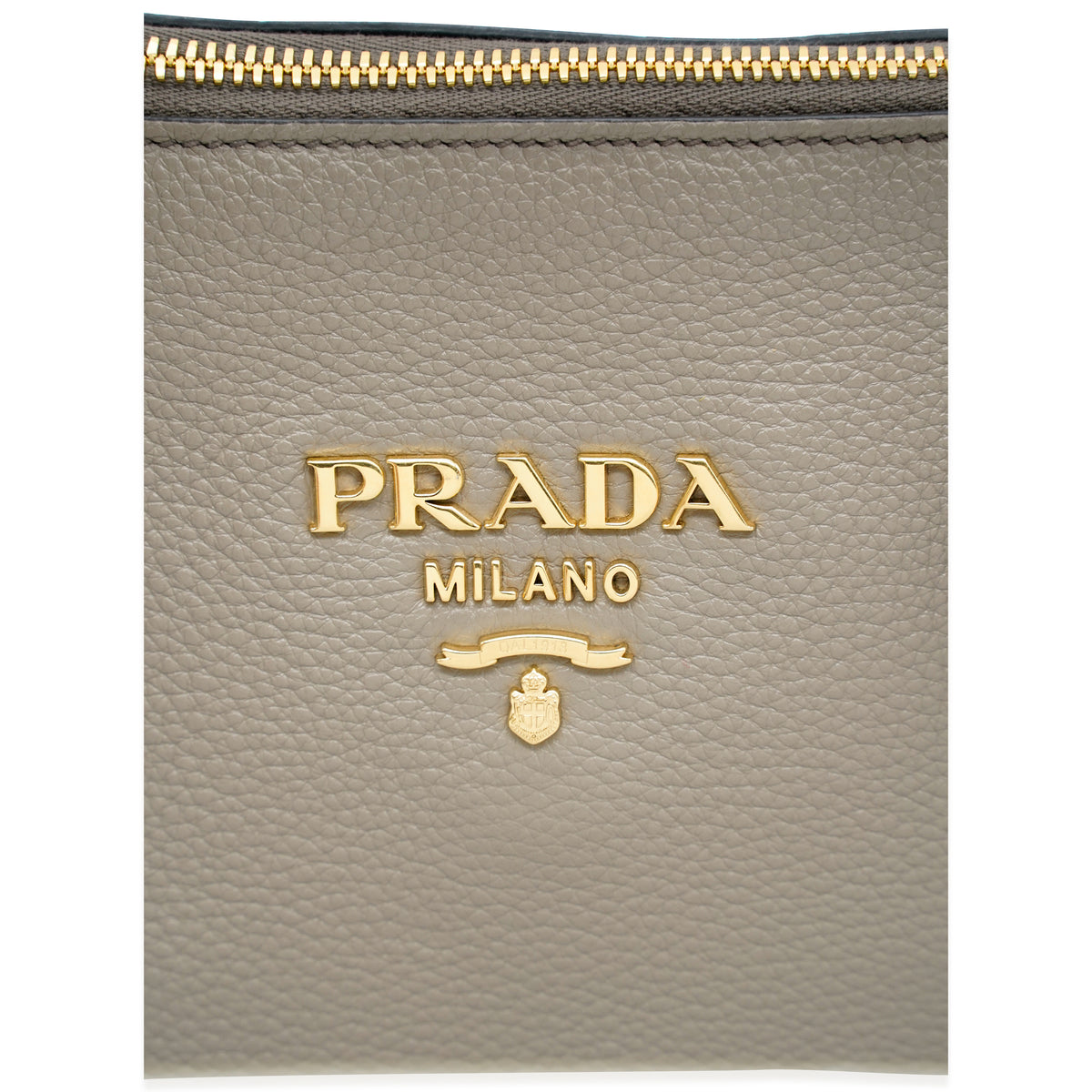 Prada Argilla Leather Vitello Daino Shoulder Bag