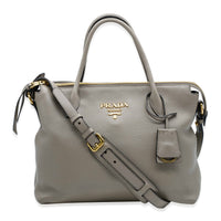 Prada Argilla Leather Vitello Daino Shoulder Bag