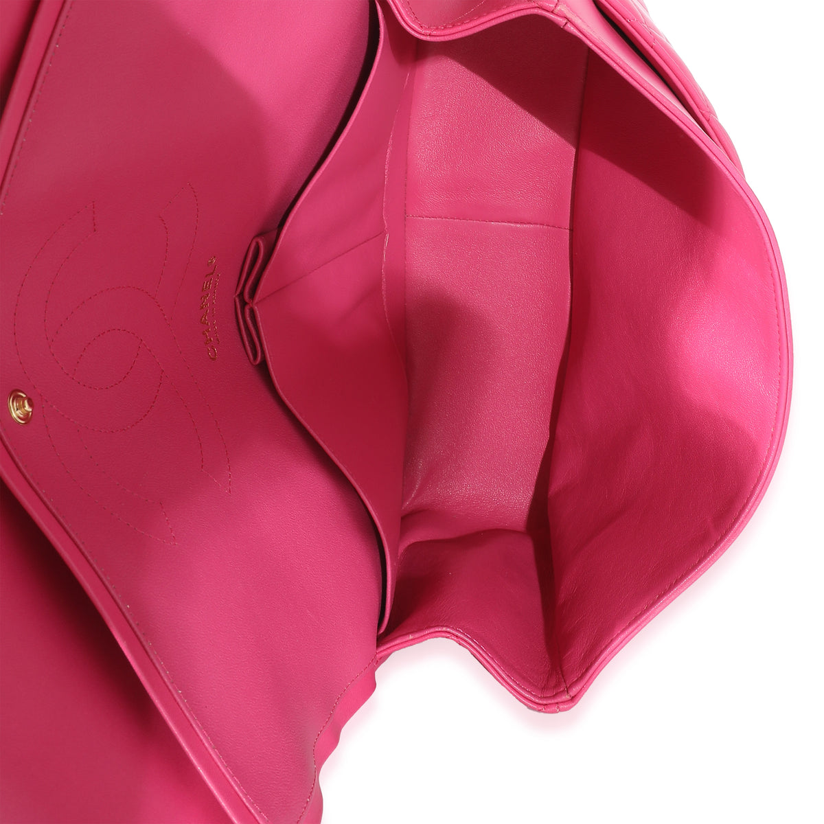 Chanel Pink Lambskin Jumbo Classic Double Flap Bag