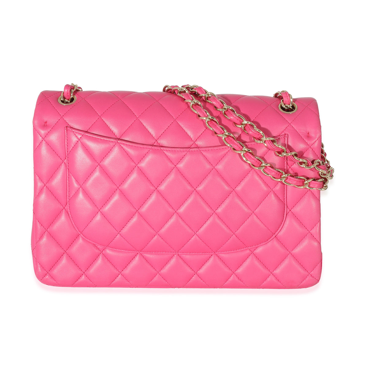 Chanel Pink Lambskin Jumbo Classic Double Flap Bag