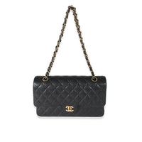 Chanel Black Quilted Caviar Medium Classic Double Flap Bag