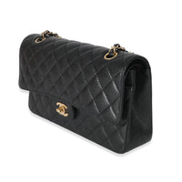 Chanel Black Quilted Caviar Medium Classic Double Flap Bag