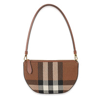 Burberry Brown Knitted Check Olympia Pouch Bag