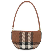 Burberry Brown Knitted Check Olympia Pouch Bag