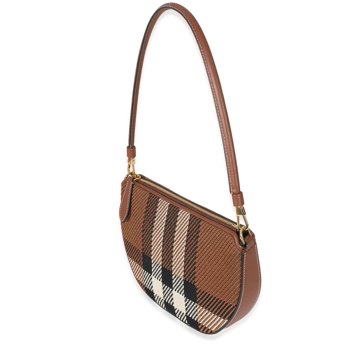 Burberry Brown Knitted Check Olympia Pouch Bag