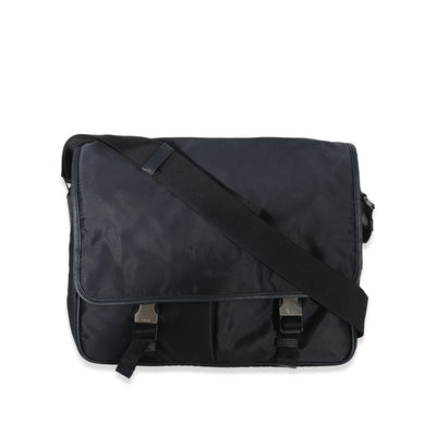 Prada Navy Tessuto Logo Messenger