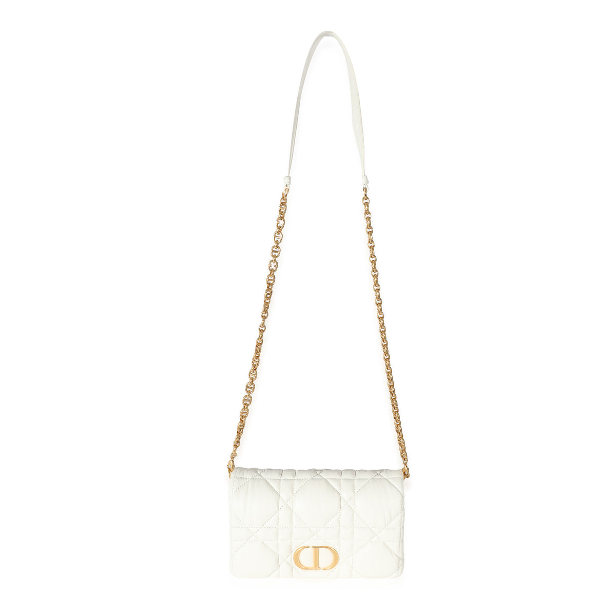 Dior Caro Box Bag Latte Quilted Macrocannage Calfskin