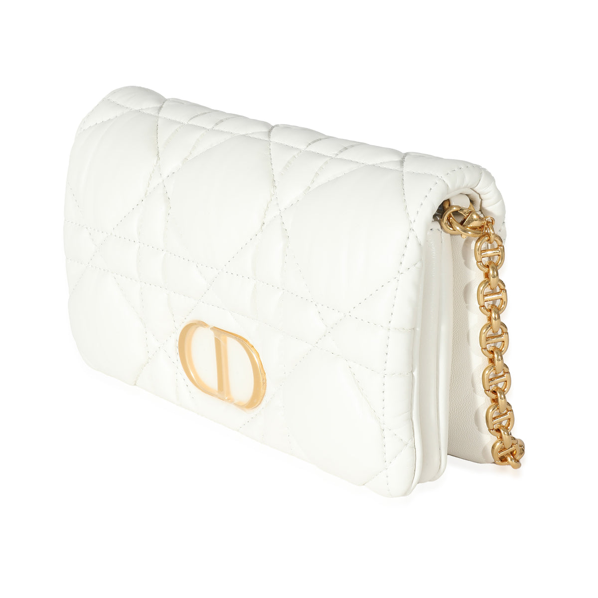 Dior Caro Box Bag Latte Quilted Macrocannage Calfskin