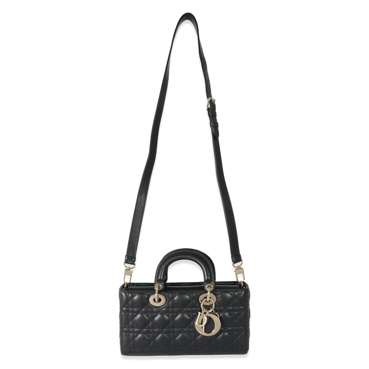 Christian Dior Black Cannage Lambskin Medium D-Joy Bag