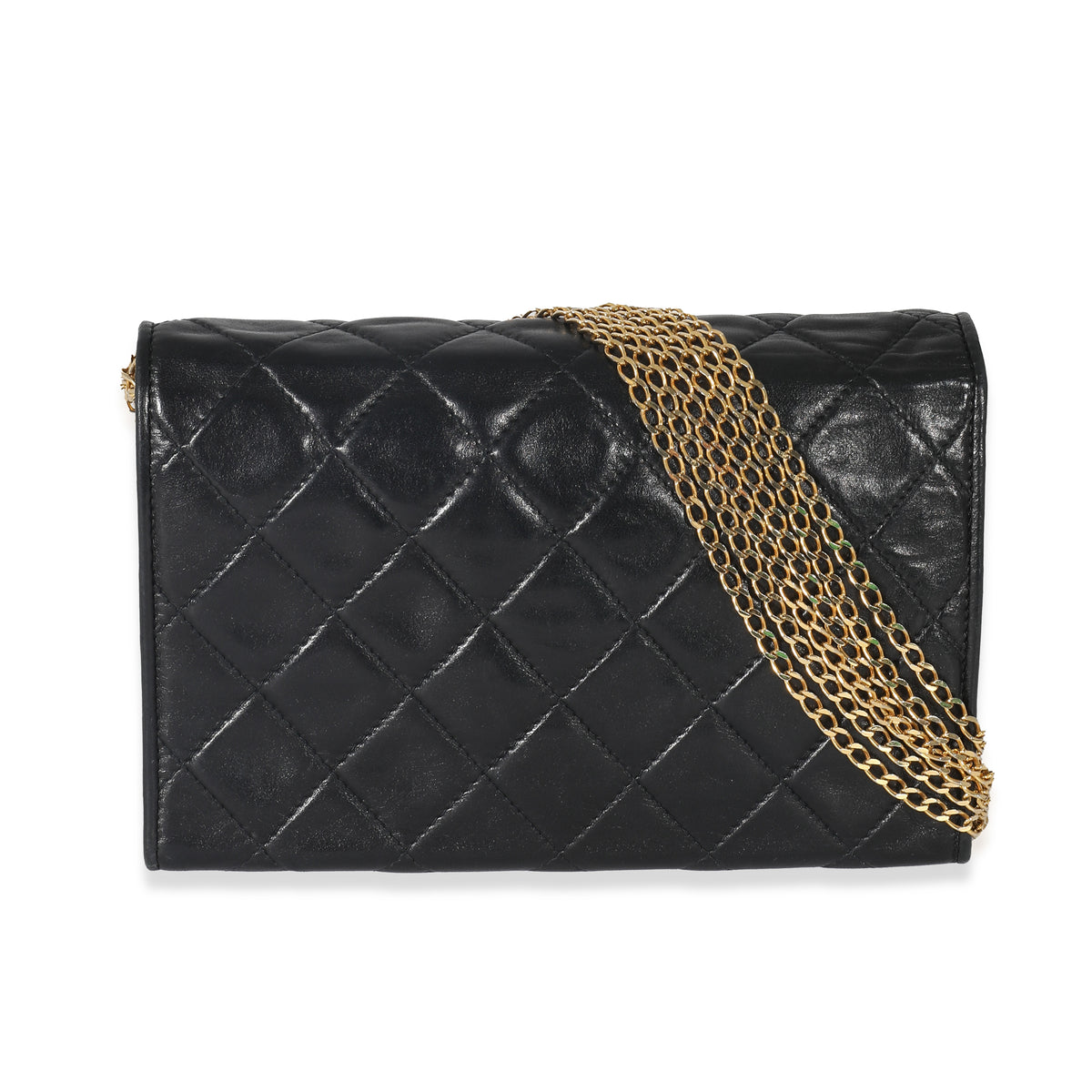 Chanel Black Lambskin Multi Chain Flap Bag