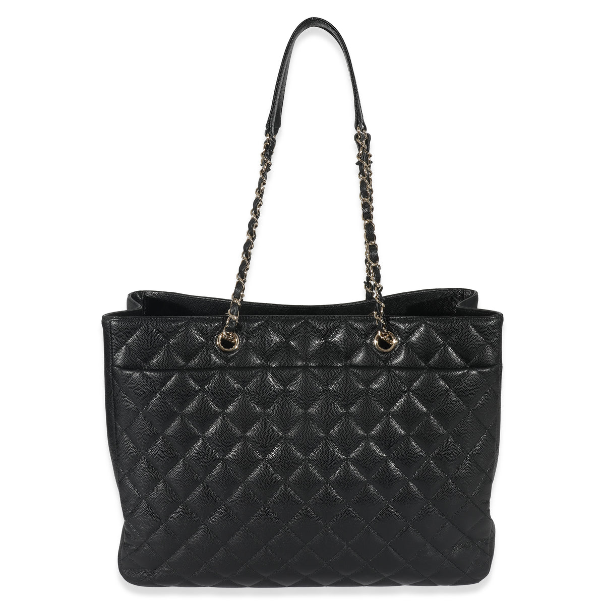 CHANEL Caviar Quilted Large CC Shopping Tote Black 1270882