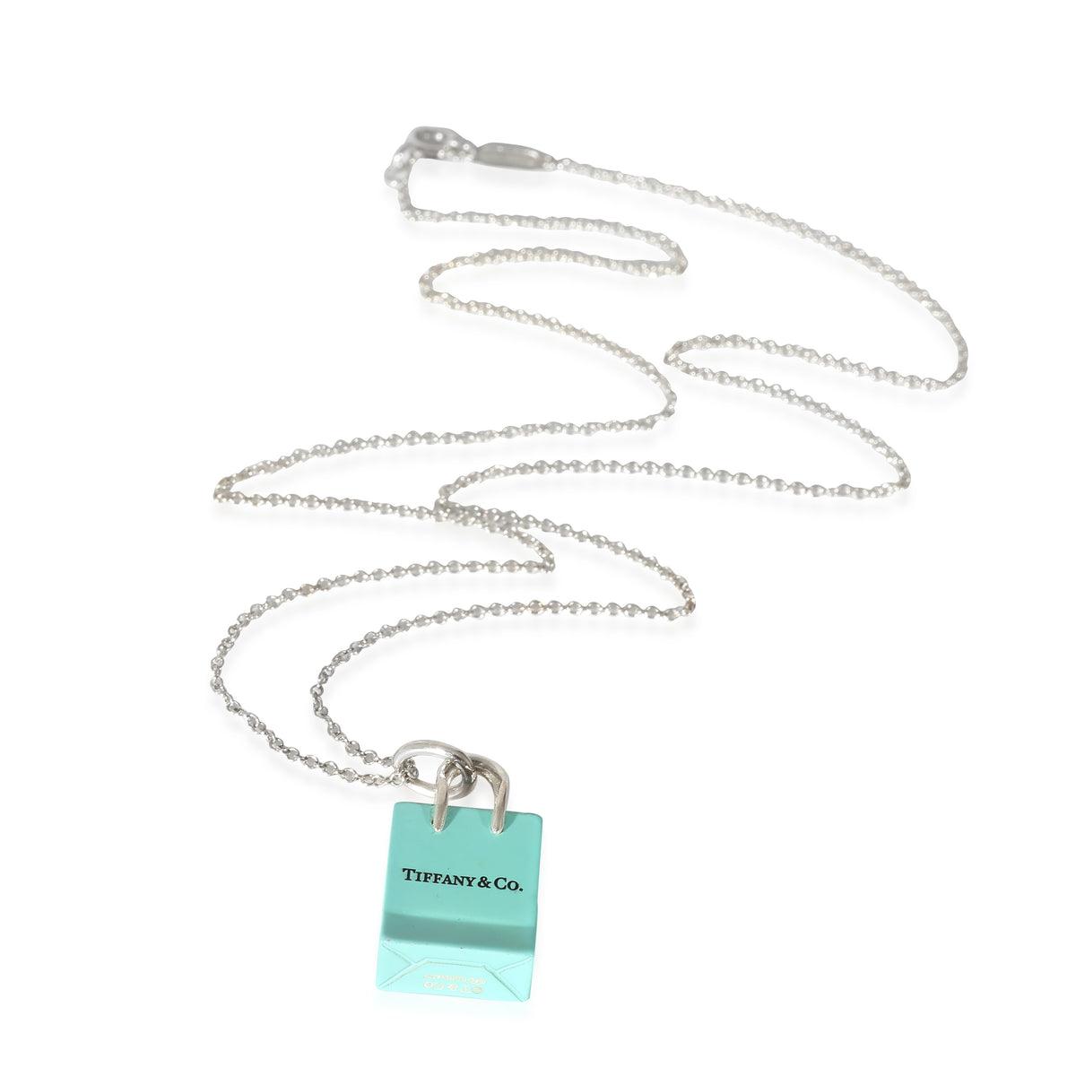 Tiffany & Co Enamel Shopping Bag Charm Pendant