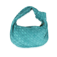 Bottega Veneta Teal Suede Intrecciato Teen Jodie