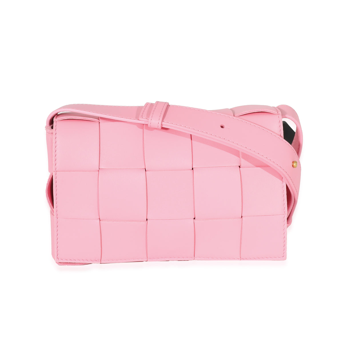 Bottega Veneta Pink Intrecciato Lambskin Small Cassette Bag