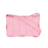 Bottega Veneta Pink Intrecciato Lambskin Small Cassette Bag