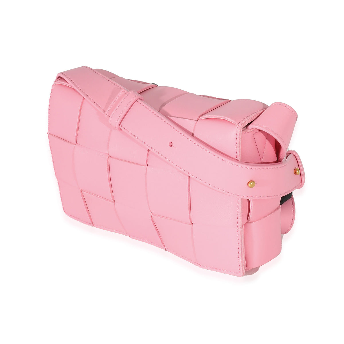 Bottega Veneta Pink Intrecciato Lambskin Small Cassette Bag