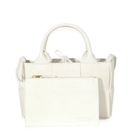 Bottega Veneta White Grained Intrecciato Candy Arco Tote