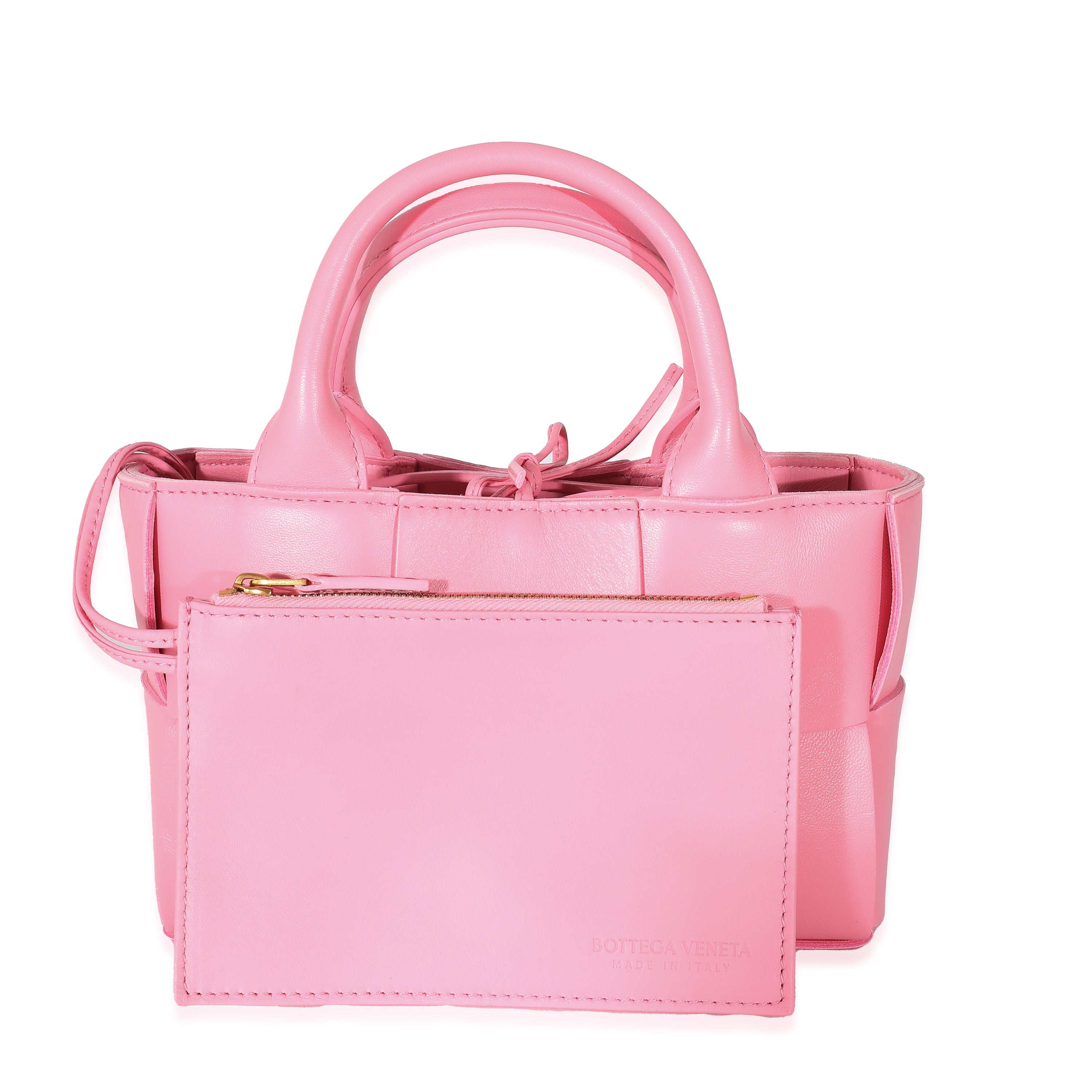 Bottega Veneta Pink Intrecciato Lambskin Candy Arco Tote | myGemma