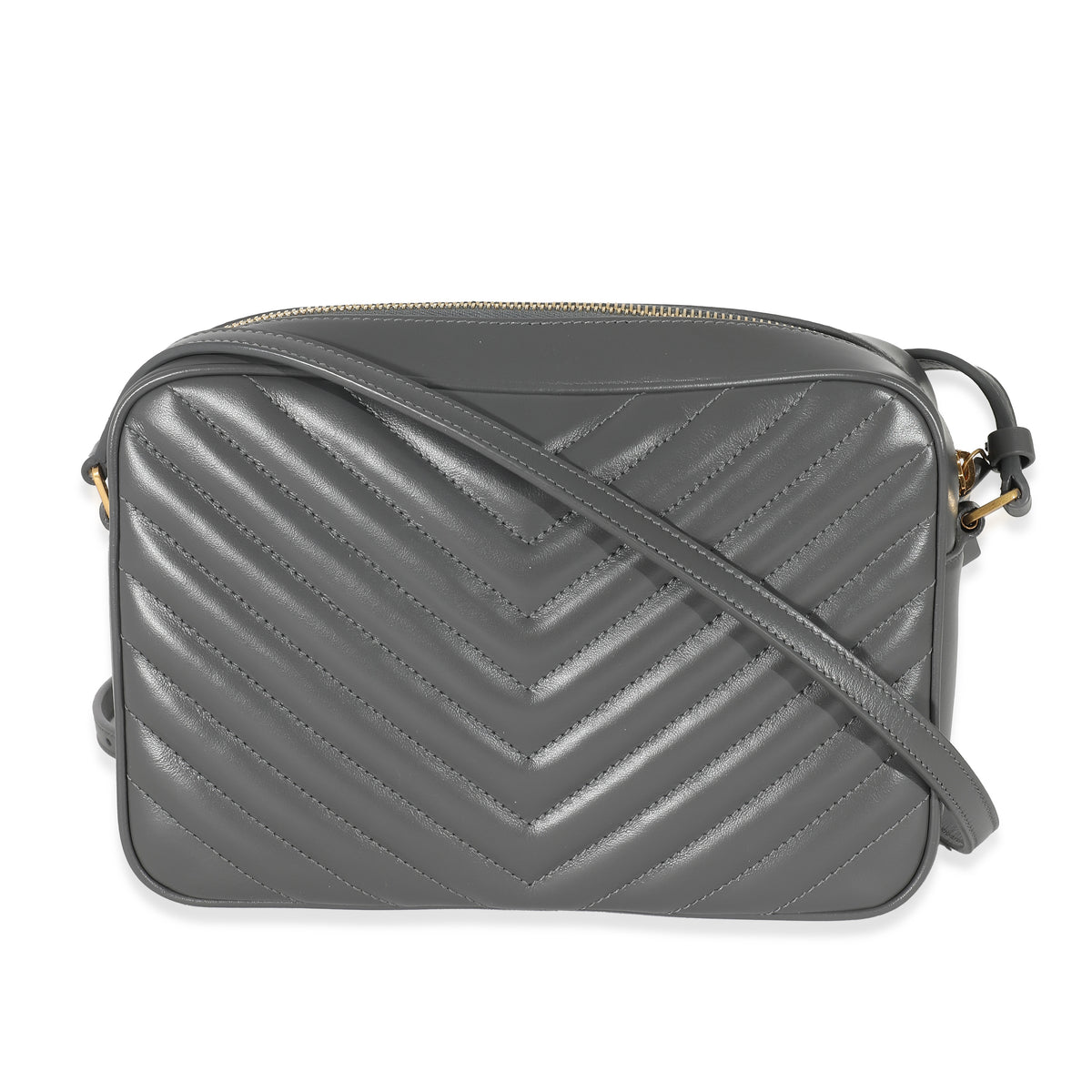 Saint Laurent Dark Beige Chevron Quilted Leather Medium Lou Camera Bag, myGemma, DE