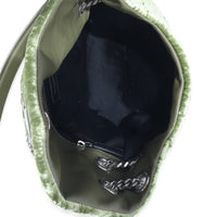 Saint Laurent Green Crushed Velvet Small Loulou Puffer Bag