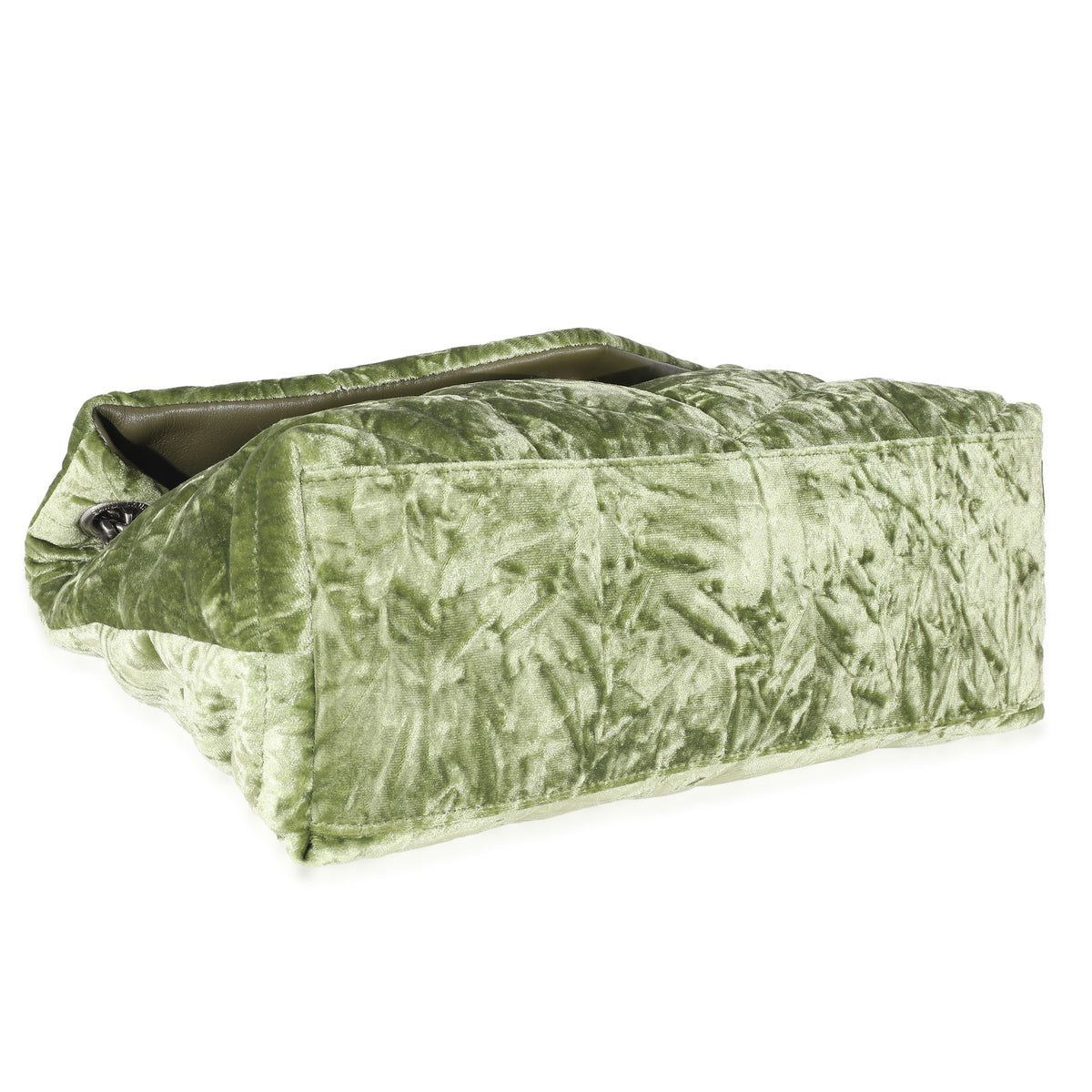 Saint Laurent Small Puffer Crushed Velvet Shoulder Bag - Emerald/Vert