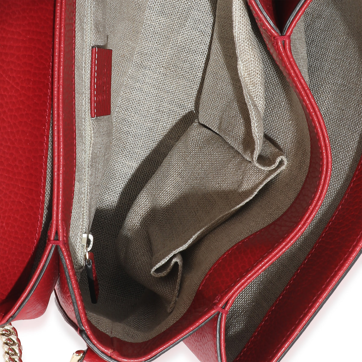 Gucci Red Calfskin Small Interlocking G Dollar Top Handle Bag