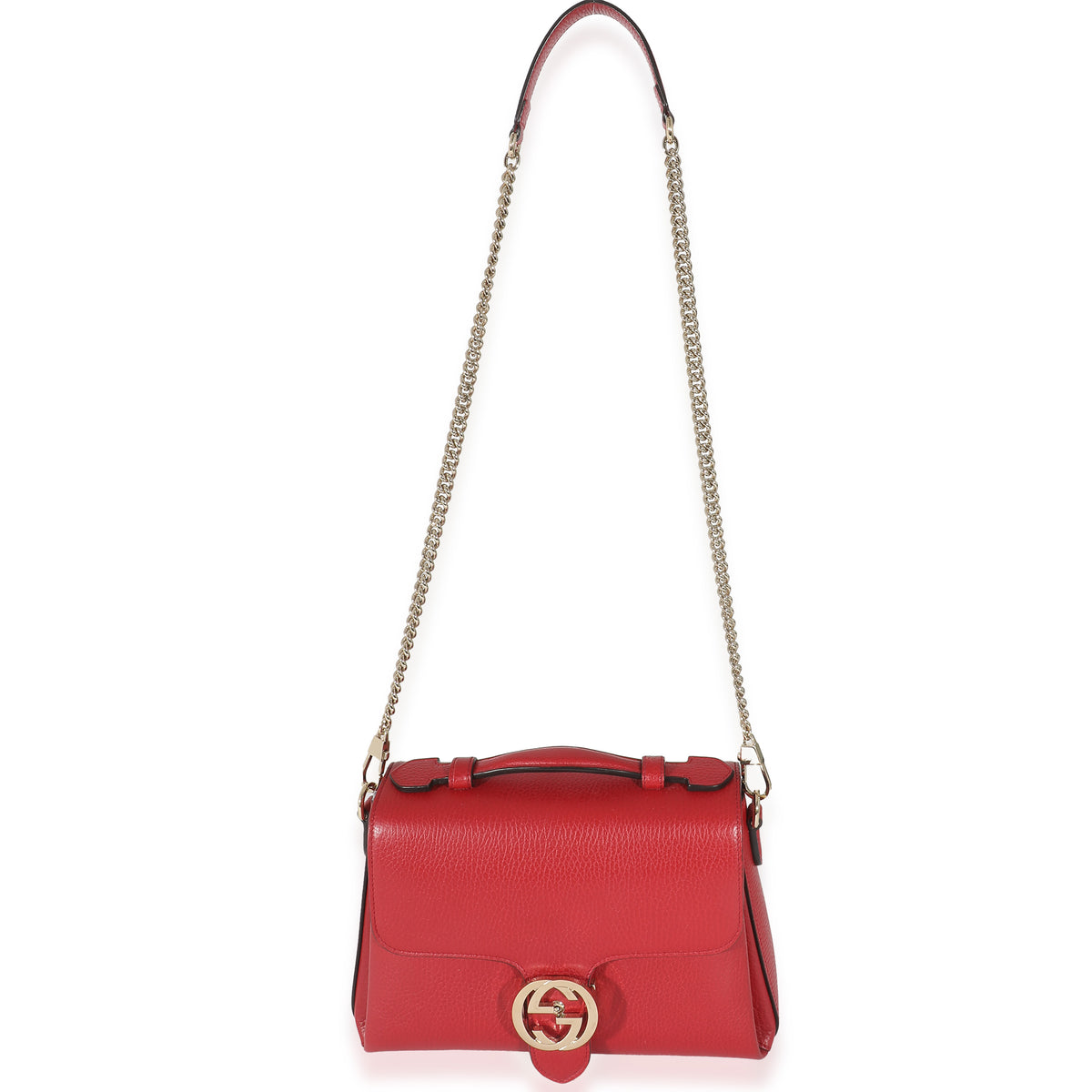 Gucci Red leather Dollar Interlocking G Top Handle Bag New With Tags