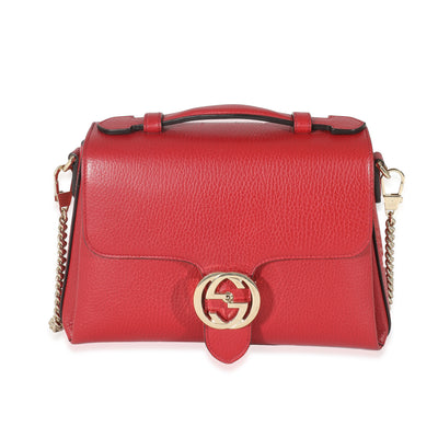 Gucci Red Calfskin Small Interlocking G Dollar Top Handle Bag