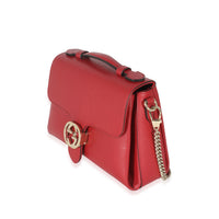 Gucci Red Calfskin Small Interlocking G Dollar Top Handle Bag