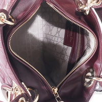 Christian Dior Burgundy Cannage Lambskin Medium Lady Dior