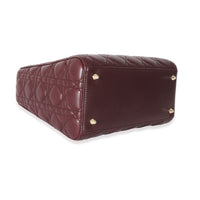 Christian Dior Burgundy Cannage Lambskin Medium Lady Dior