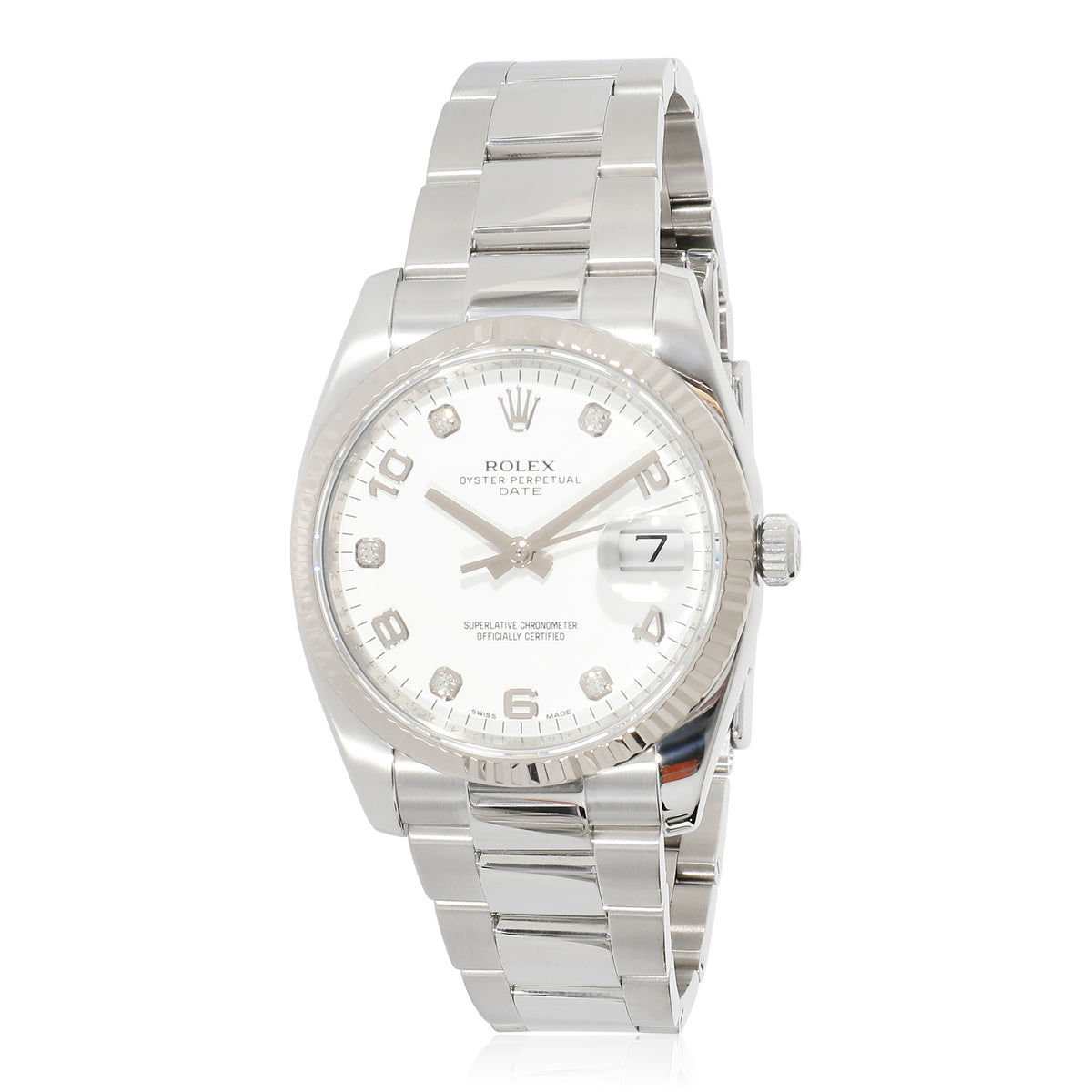 Rolex Date 115234 Unisex Watch in 18kt Stainless Steel/White Gold