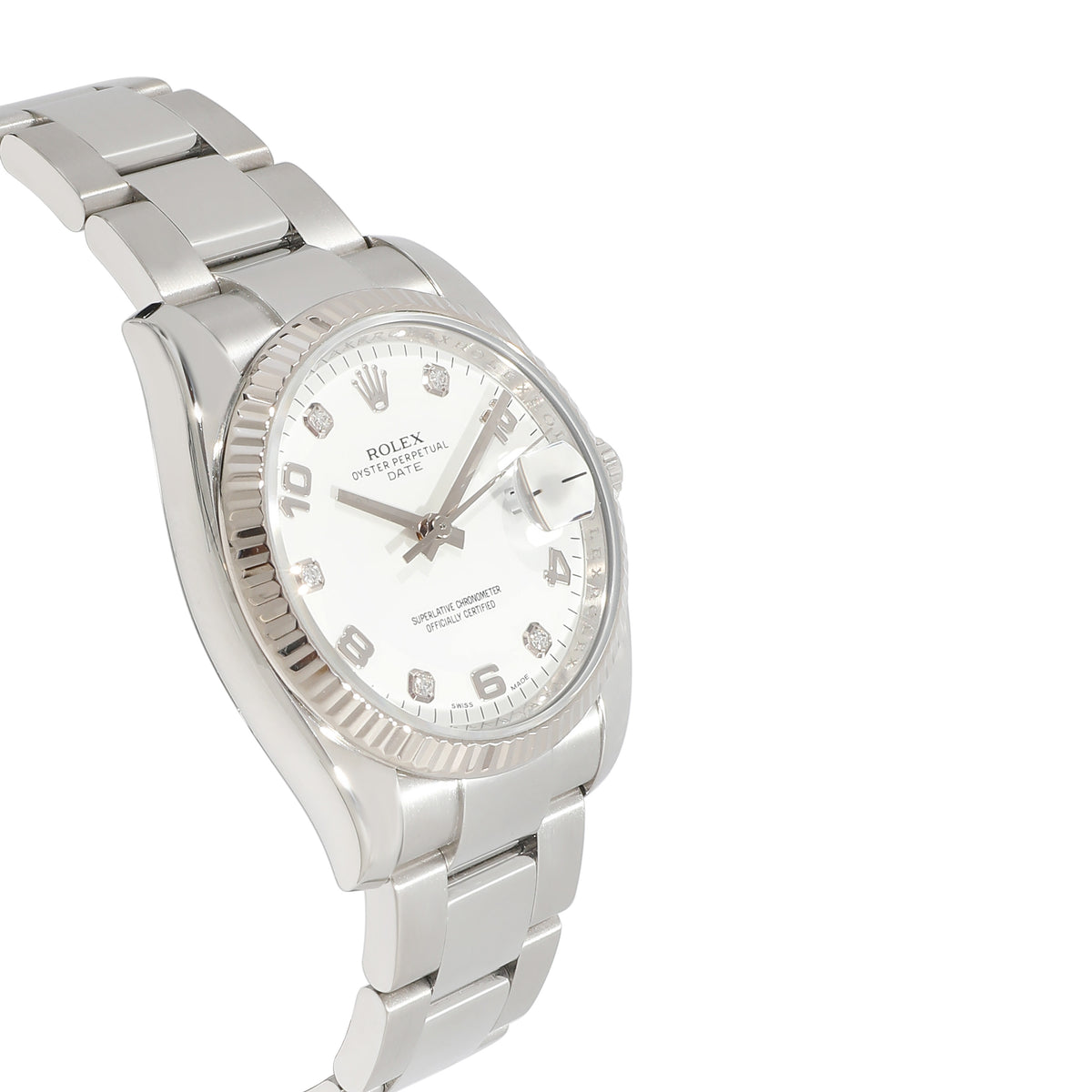 Rolex Date 115234 Unisex Watch in 18kt Stainless Steel/White Gold